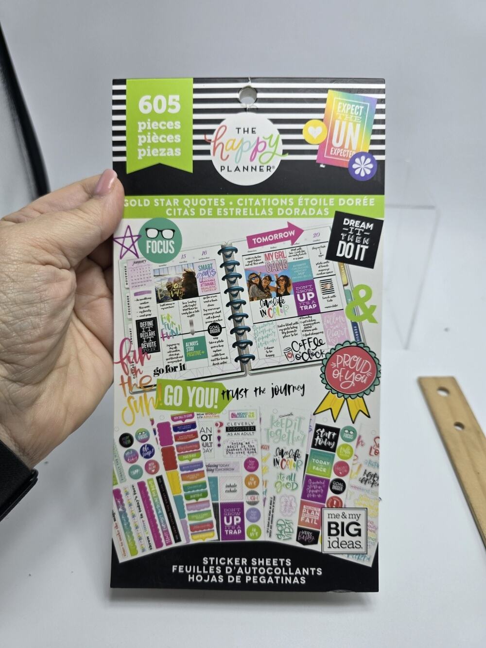 Gold Star Quotes The Happy Planner Me & My Big Ideas 605 stickers New